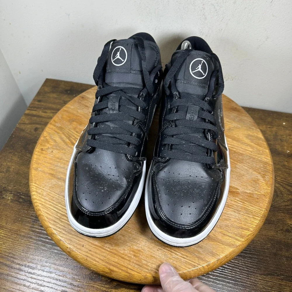 Jordan 1 Low All-Star 2021 Black White Patent Leather DD1650-001 Mens 12